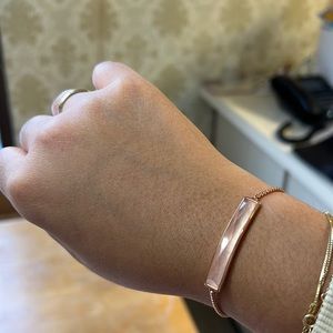 Monica Vinader 18K rose gold vermeil bracelet with a rose quartz